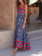 Women s Long Cami Dress Floral Leopard Print Sleeveless Square Neck Backless A-Line Ric Rac Dress