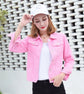 Jeans Jacket and Coats for Women 2025 Autumn Candy Color Casual Short Denim Jacket Korean Coats Women  Jeans Jacket  Clothes ShedPoundsPortal