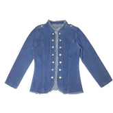 Short Jacket Denim Suit Coat Single-Breasted Stand-up Collar Thin Autumn Jackets Outwear Women Ripped ShedPoundsPortal