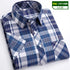 2025 Summer Cotton Plaid Short Sleeve Shirts For Men Plus Size Regular Fit Classic Young  England  Style Shirts Man&