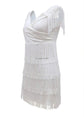 Women Evening Dresses Sexy Big V Neck One-shoulder Fringed Skirt Ladies Temperament Slim Dress Short Sleeve Club Dress Vestidos ShedPoundsPortal