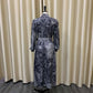 Elegant Dresses Woman 2025 Bow Collar Vintage Printed Full Sleeve A Line Mid Calf Luxury Female Birthday Party Dinner Vestidos