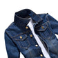 Men Jeans Jacket  Stylish Pure Color Slim Fit Jeans Jacket  Vintage Men Denim Jacket ShedPoundsPortal
