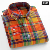 Casual Long-sleeve Shirts for Men Slim Fit Plain Shirt 100%cotton Plaid Striped Tops Soft Designer Fashion Korean Trends Clothes ShedPoundsPortal