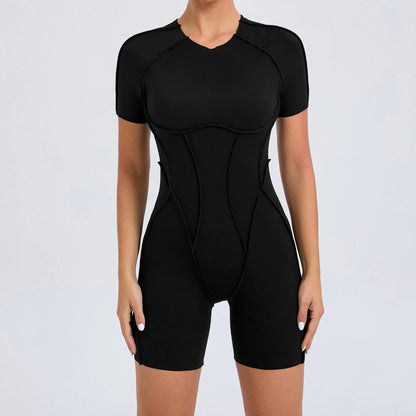 Short Jumpsuit Gym Clothes For Women Sportswear Fitness Overalls Backless Scrunch Booty Yoga Suit Sports Set Outfit ShedPoundsPortal