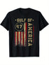 Gulf of America Est 1776 Vintage Flag T-Shirt - 100% Cotton  Unisex Patriotic Design for Men Women Black Retro USA Tee ShedPoundsPortal