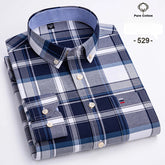 Fashion over size 7XL long-sleeve shirts for men 100%cotton Oxford slim fit plain shirt soft casual elegants designer clothes ShedPoundsPortal
