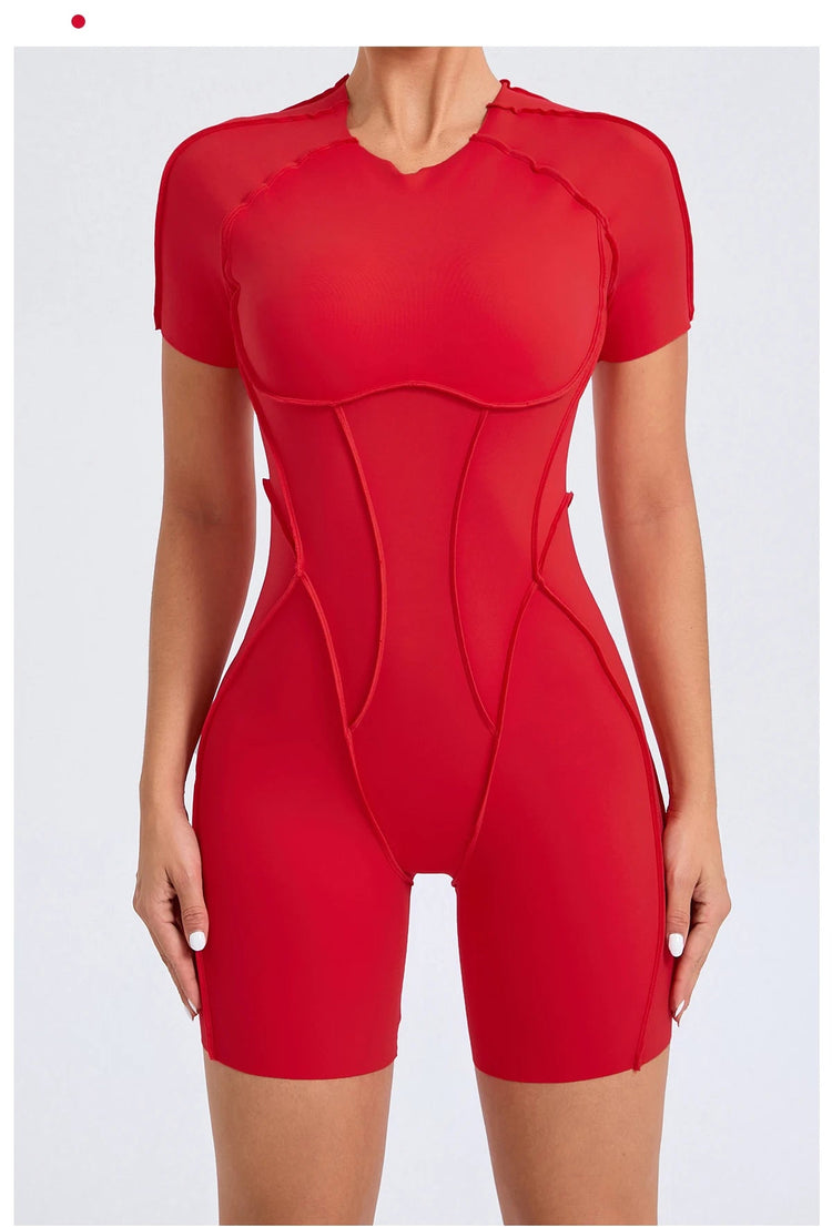 Short Jumpsuit Gym Clothes For Women Sportswear Fitness Overalls Backless Scrunch Booty Yoga Suit Sports Set Outfit ShedPoundsPortal