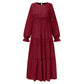 Womens dresses Bohemian Polka Dot Print Muslim Dress Long Sleeves Prayer Clothes summer dresses 2025