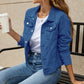 2025 Trend Womens Short Denim Jacket Classic Long Sleeve Boyfriend Jean Jacket Slim Fit Button Down Lapel Denim Coat Outwear ShedPoundsPortal
