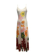 Women s Boho Floral Print Spaghetti Strap Maxi Dress Sleeveless Flowy Hem Summer Beach Cami Dress with Pockets
