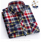 plus size 8XL100%cotton sanding long-sleeve shirts for men slim fit casual plain shirt soft palid tops designer elegant clothes