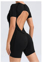 Short Jumpsuit Gym Clothes For Women Sportswear Fitness Overalls Backless Scrunch Booty Yoga Suit Sports Set Outfit ShedPoundsPortal