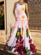 Women s Boho Floral Print Spaghetti Strap Maxi Dress Sleeveless Flowy Hem Summer Beach Cami Dress with Pockets