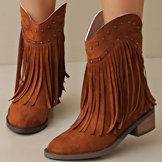 Wide Calf Womens Boots Lacy European And Foreign Trade Large Size Retro Suede Short Boots New Pointed Thick Heel Mud Women