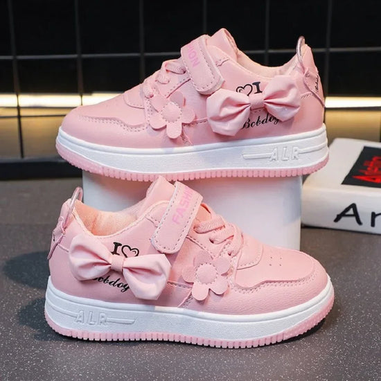 Teenagers outdoor sneakers Student girls' cute bow sports shoes Comfor