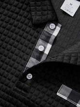 Digital Printed Fabric with Irregular Plaid Pattern, Non-Positioned Plaid Pattern, Thick Long-Sleeve Turn-Down Collar Top, Square Plaid Texture Fabric, Fashionable Casual Everyday Wear ShedPoundsPortal