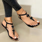Summer Sandals Women Fashion Casual Beach Outdoor Flip Flop Sandals Metal Decoration Ladies Flat Roman Shoes Plus Size Sandals