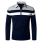 Color Block Shirt For Men Spring And Autumn Fashion Striped Color Ma