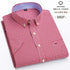 Cotton Fabric Breathable Men Oxford Short Sleeve Summer Plaid Striped Male Shirt Business Regular Fit Oversized Clothes ShedPoundsPortal