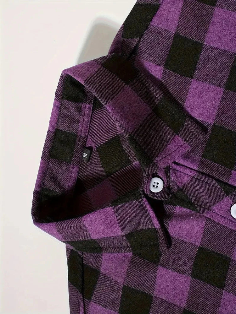 Mens Shirts Single Breaste Classic Plaid Smart Casual Flannel Shirt Long Sleeved Chest Two Pockets Design Spring Autumn Men Tops ShedPoundsPortal