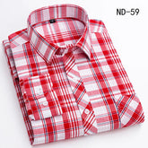 New Cotton Plaid Shirts For Man Long Sleeve Single Pocket Regular Fit Soft Easy Care Classic Dress Casual Shirts Man Clothing ShedPoundsPortal