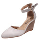 Fashion Women High Heel Sandals Closed Toe Solid Suede Pointed Wedge Heel Shoes Thick Bottom Buckle Sandals Female Footwear