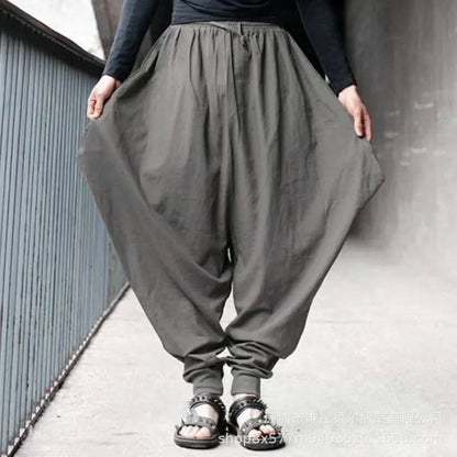 Mens Pants Loose Bloomers Retro Casual Fashion Design Cool Harem Trousers ShedPoundsPortal