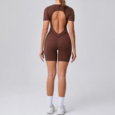 Short Jumpsuit Gym Clothes For Women Sportswear Fitness Overalls Backless Scrunch Booty Yoga Suit Sports Set Outfit ShedPoundsPortal