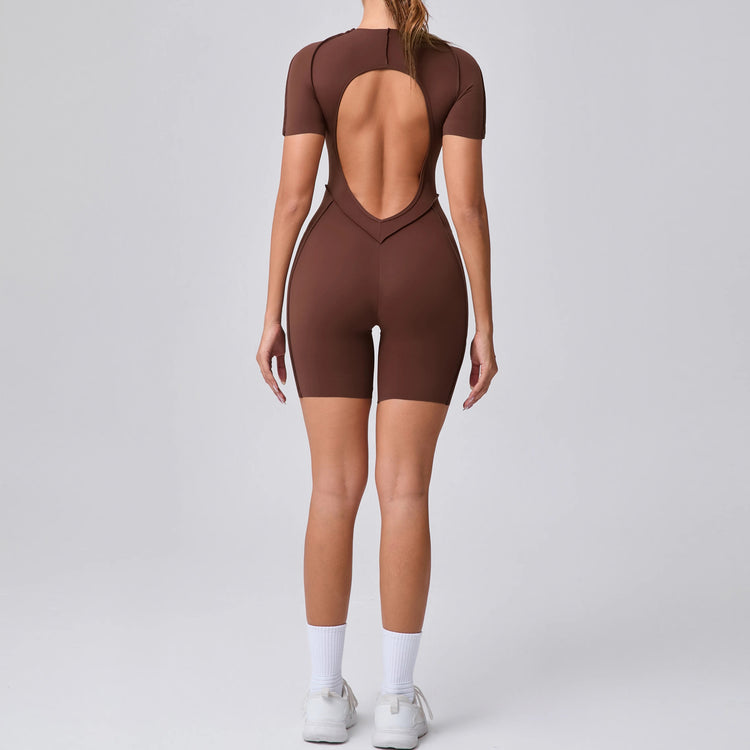 Short Jumpsuit Gym Clothes For Women Sportswear Fitness Overalls Backless Scrunch Booty Yoga Suit Sports Set Outfit ShedPoundsPortal
