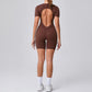 Short Jumpsuit Gym Clothes For Women Sportswear Fitness Overalls Backless Scrunch Booty Yoga Suit Sports Set Outfit ShedPoundsPortal