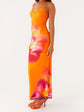 Women s Elegant Floral Print Sleeveless Maxi Dress with  Fit Spaghetti Straps for Summer Beach Party