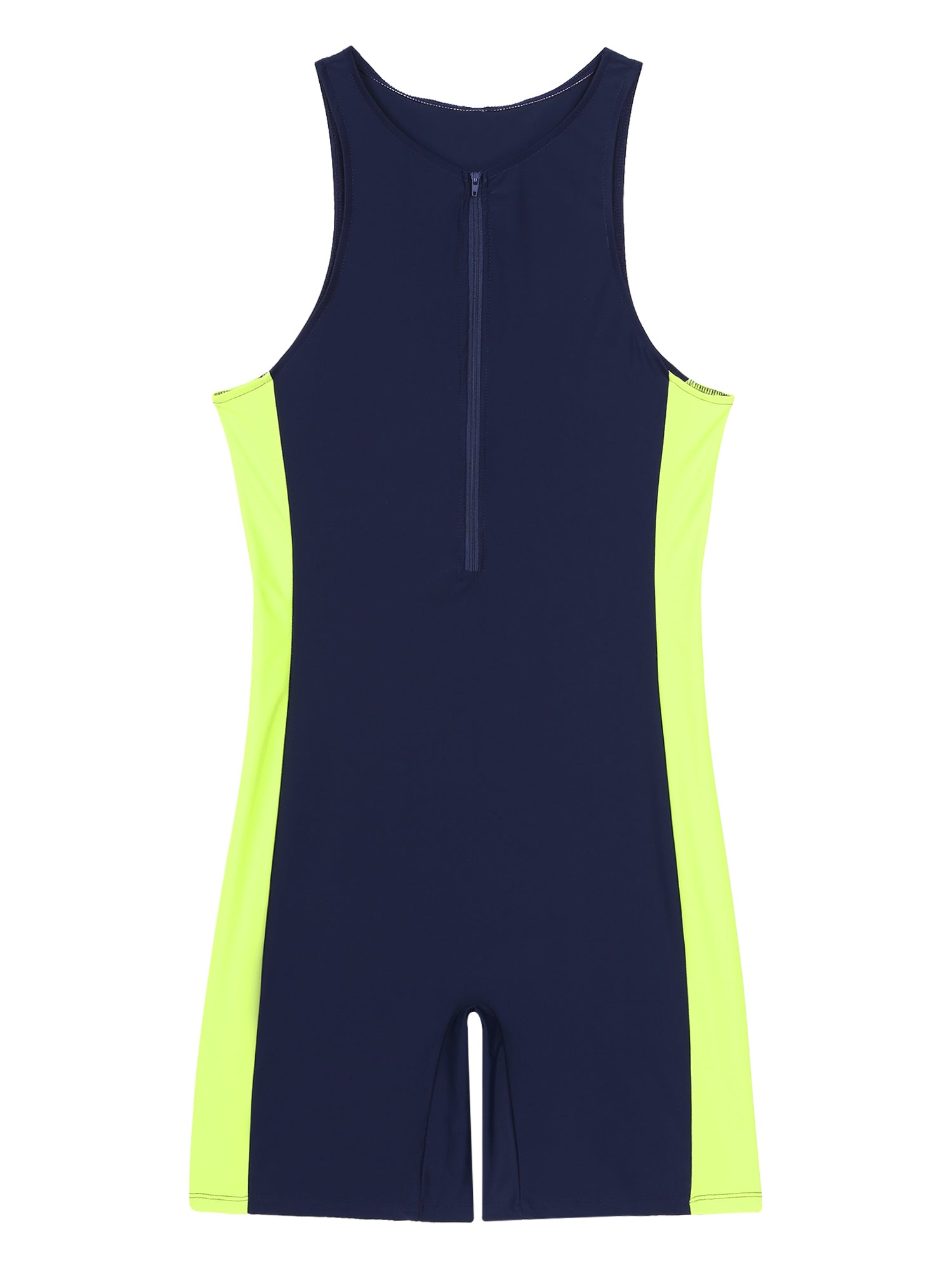Summer Men One-piece Swimwear Swimsuit Sleeveless Front Zipper Swimming Shorts Bodysuit Triathlon Wetsuit Bathing Suit Beachwear ShedPoundsPortal