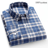 Fashion over size 7XL long-sleeve shirts for men 100%cotton Oxford slim fit plain shirt soft casual elegants designer clothes ShedPoundsPortal
