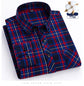 plus size 8XL100%cotton sanding long-sleeve shirts for men slim fit casual plain shirt soft palid tops designer elegant clothes
