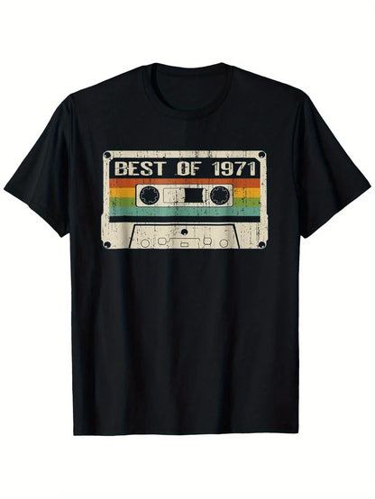 Vintage May 1971 Cassette T-Shirt for Men - 100% Cotton Printed Tee - Perfect Gift Idea for Music Lovers ShedPoundsPortal