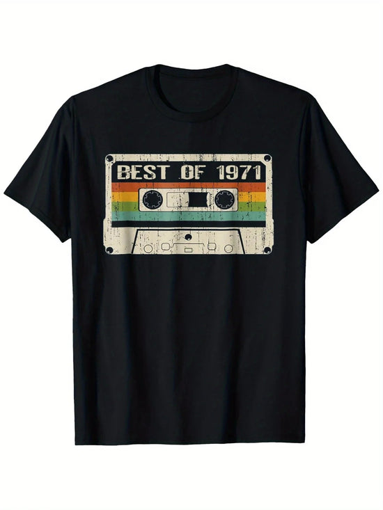 Vintage May 1971 Cassette T-Shirt for Men - 100% Cotton Printed Tee - Perfect Gift Idea for Music Lovers ShedPoundsPortal