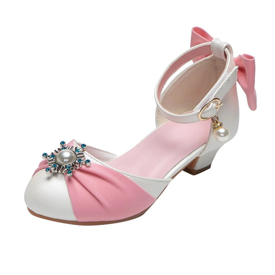 Toddler Slippers Size 3 Trendy Elegant Bowknot High Heel Shoes For Gir