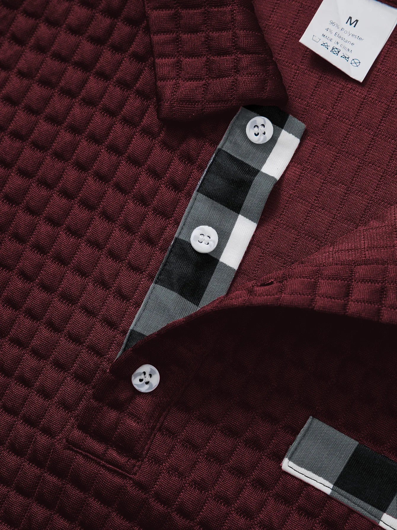 Digital Printed Fabric with Irregular Plaid Pattern, Non-Positioned Plaid Pattern, Thick Long-Sleeve Turn-Down Collar Top, Square Plaid Texture Fabric, Fashionable Casual Everyday Wear ShedPoundsPortal
