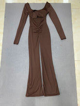 long sleeved jumpsuit U-neck tight and sexy backless jumpsuit for autumn and winter yoga sports and leisure series ShedPoundsPortal