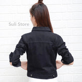 Jeans Jacket and Coats for Women 2025 Autumn Candy Color Casual Short Denim Jacket Korean Coats Women  Jeans Jacket  Clothes ShedPoundsPortal