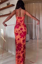 Sexy backless lace-up and printed halter dresses for women in summer 2025
