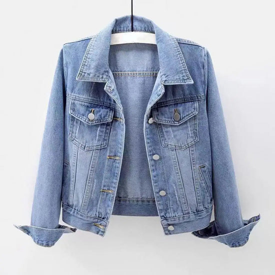Women Jacket Turn-down Collar Classic Denim Jacket Single-breasted Buttons Chest Pockets Slim Fit Denim Hip Hop Streetwear Coats ShedPoundsPortal