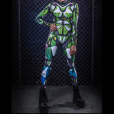 Robot Punk Jumpsuit Catsuit Sexy Female Women Cosplay Costume Skeleton Cyberpunk Steampunk Zentai Suit Halloween Bodysuit ShedPoundsPortal