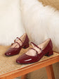 Women heels Shoes Mary Jane Shoes Woman Pumps Patent Leather High Heels Dress Shoes Red Wedding Shoes Spring 2025 Double Buckle