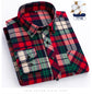 plus size 8XL100%cotton sanding long-sleeve shirts for men slim fit casual plain shirt soft palid tops designer elegant clothes