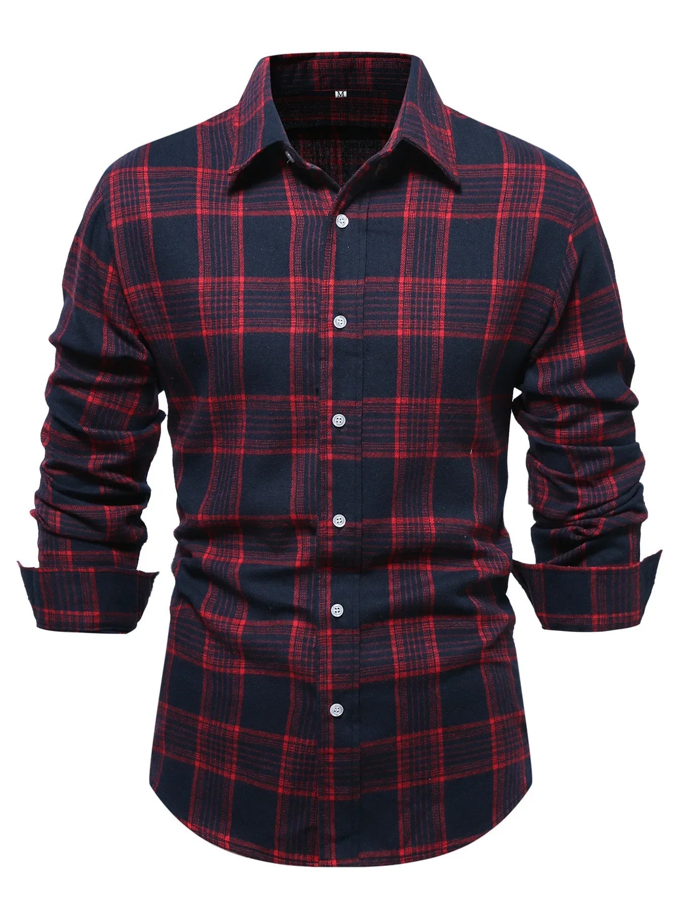 Casual Plaid Long Sleeve Men&