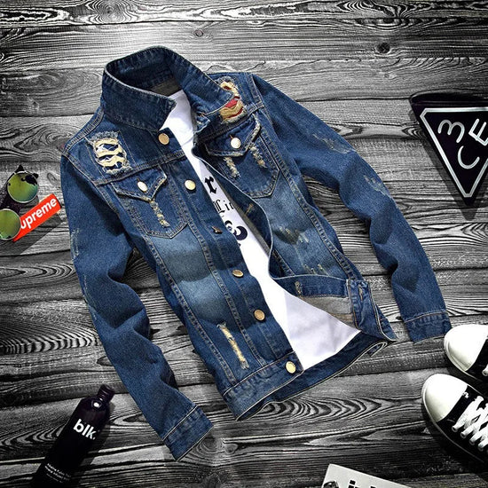 2025 Luxury Mens Denim Jackets Fashion Hole Jeans Jacket Mens Cotton Outwear Jackets Coat Long Sleeve Male Clothing Size 3XL 50 ShedPoundsPortal