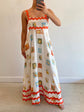 Women s Long Cami Dress Floral Leopard Print Sleeveless Square Neck Backless A-Line Ric Rac Dress