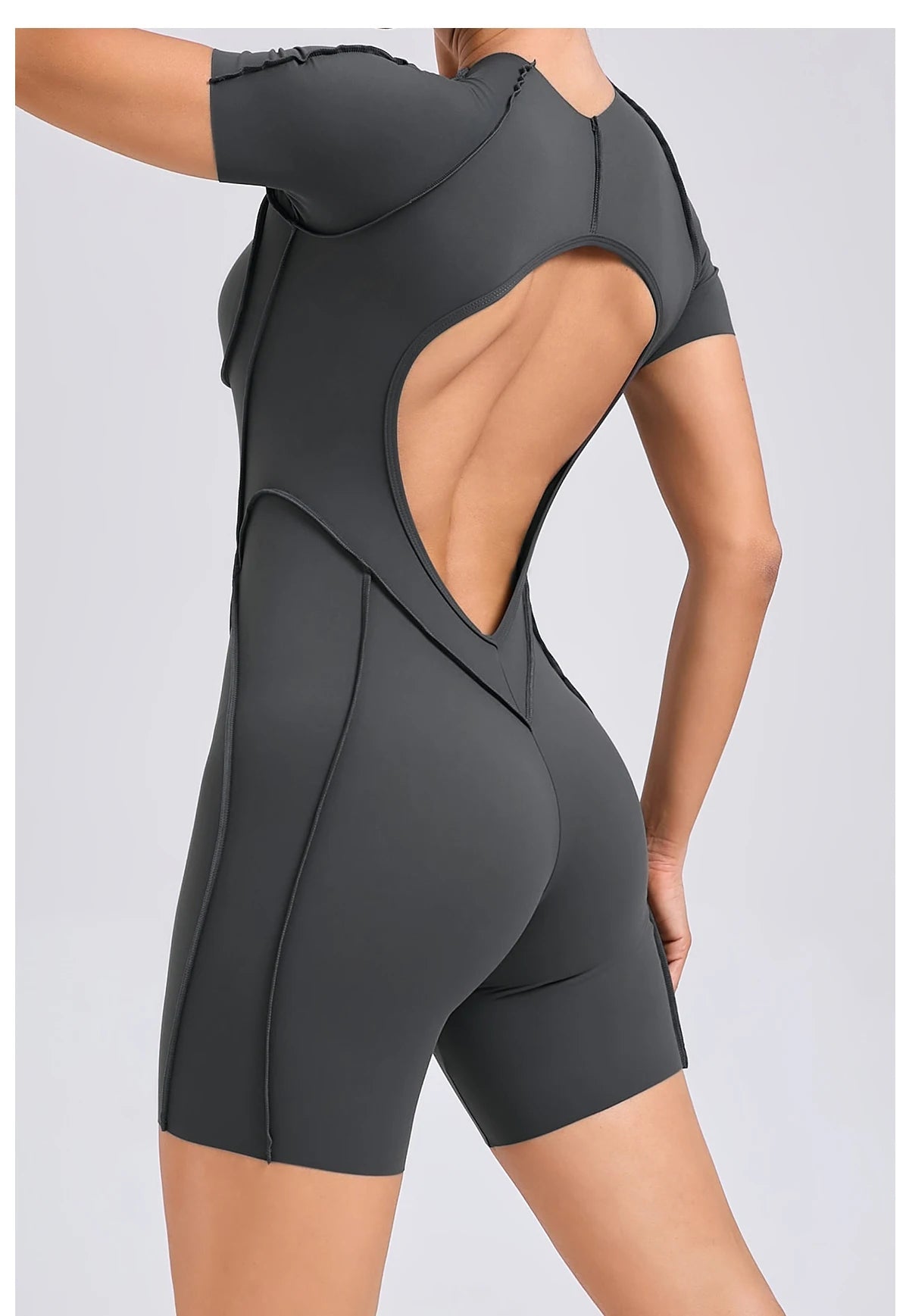 Short Jumpsuit Gym Clothes For Women Sportswear Fitness Overalls Backless Scrunch Booty Yoga Suit Sports Set Outfit ShedPoundsPortal